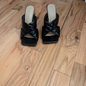 Black Quilted Women's Mules